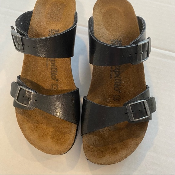Papillio by Birkenstocks Dorothy Black and Brown Wedge Shoes - Picture 7 of 10